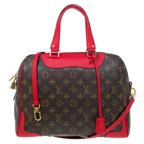 louis vuitton red trim bag